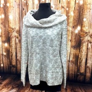 Sequin cowl neck sweater